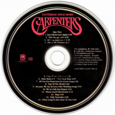 Yesterday Once More-Greatest Hits 1969-1983 The Carpenters: Yesterday Once More-Greatest Hits 1969-1983