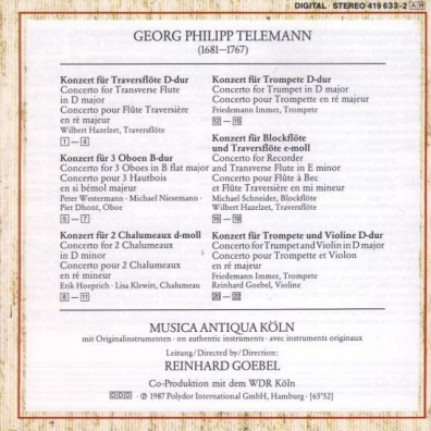 Reinhard Goebel (Рейнхард Гёбель): Telemann: Wind Concertos