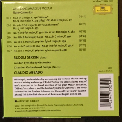 Rudolf Serkin (Рудольф Сёркин): Mozart: Piano Concertos