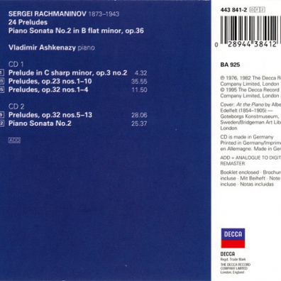 Rachmaninov: 24 Preludes; Piano Sonata No. 2 Владимир Ашкенази: Rachmaninov: 24 Preludes; Piano Sonata No. 2