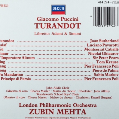 Zubin Mehta (Зубин Мета): Puccini: Turandot