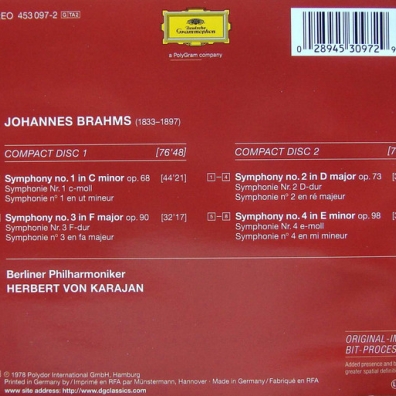 Herbert von Karajan (Герберт фон Караян): Brahms: Symph.1-4