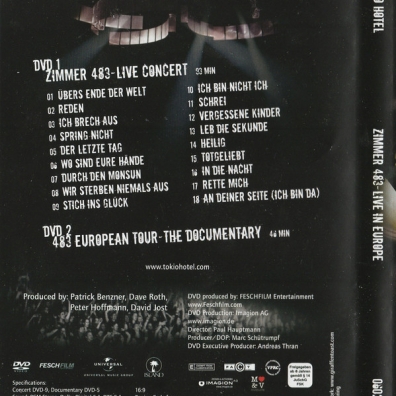 Zimmer 483 - Live In Europe Tokio Hotel (Токио Хотел): Zimmer 483 - Live In Europe
