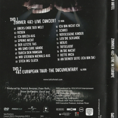 Tokio Hotel (Токио Хотел): Zimmer 483 - Live In Europe