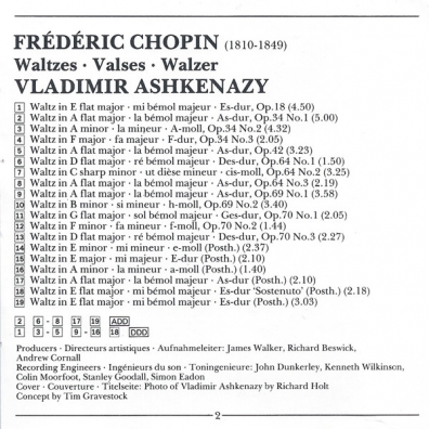 Владимир Ашкенази: Chopin: Die Walzer