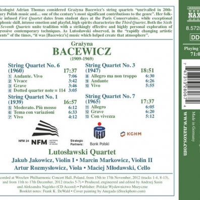 Grazyna Bacewicz (Гражина Бацевич): String Quartets 1: Nos. 1, 3, 6 And 7