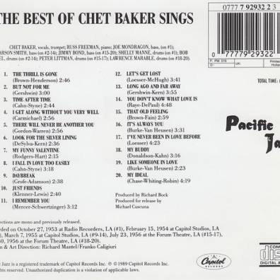 The Best Of Chet Baker Sings Chet Baker (Чет Бейкер): The Best Of Chet Baker Sings