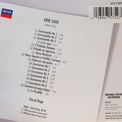 Satie: Piano Music Pascal Rogé (Паскаль Роже): Satie: Piano Music
