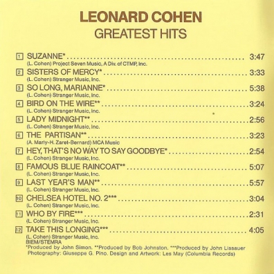 Leonard Cohen (Леонард Коэн): Greatest Hits