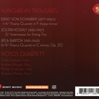Notos Quartett (Нотос Квартет): Hungarian Treasures - Bartók, Dohnányi, Kodály