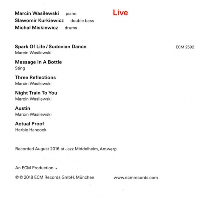 Marcin Wasilewski Trio: Live Marcin Wasilewski Trio (Марцин Василевски): Marcin Wasilewski Trio: Live