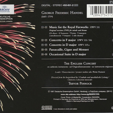 Trevor Pinnock (Тревор Пиннок): Handel: Music for the Royal Fireworks