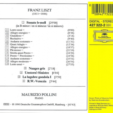 Liszt: Son B-Minor+Nuages Maurizio Pollini (Маурицио Поллини): Liszt: Son B-Minor+Nuages