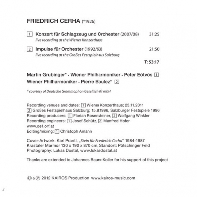 Friedrich Cerha (Фридрих Церха): Cerha: Schlagzeugkonzert