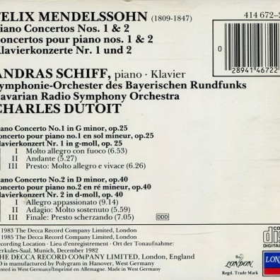 Andras Schiff (Андраш Шифф): Mendelssohn: Piano Concertos Nos.1 & 2