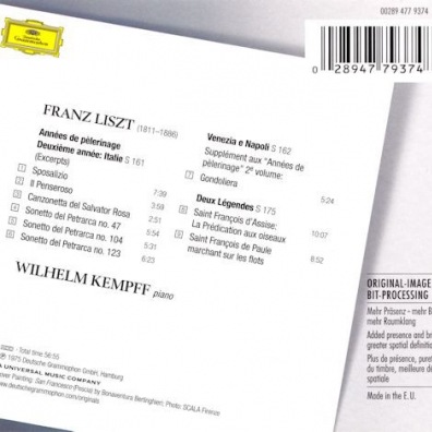 Liszt: Annees De Pelerinage Wilhelm Kempff (Вильгельм Кемпф): Liszt: Annees De Pelerinage
