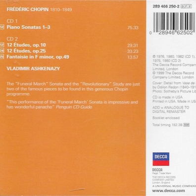 Chopin: Sonates, Etudes, Fantaisie Владимир Ашкенази: Chopin: Sonates, Etudes, Fantaisie