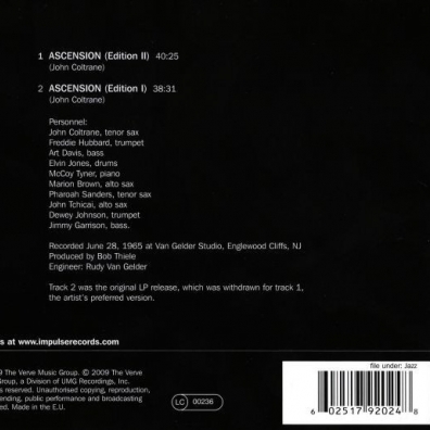 John Coltrane (Джон Колтрейн): Ascension I & II Reissue