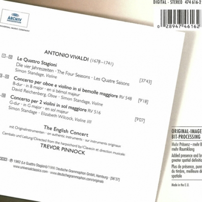 Trevor Pinnock (Тревор Пиннок): Vivaldi: The Four Seasons; Concerto for Oboe & Vio