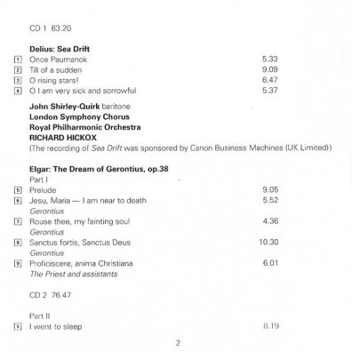 Elgar: The Dream of Gerontius/Delius: Sea Drift/Ho Benjamin Britten (Бенджамин Бриттен): Elgar: The Dream of Gerontius/Delius: Sea Drift/Ho