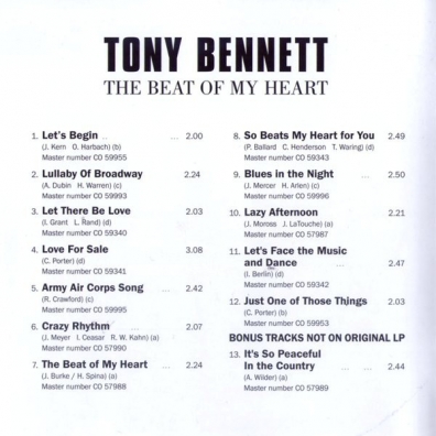 Tony Bennett (Тони Беннетт): The Beat Of My Heart
