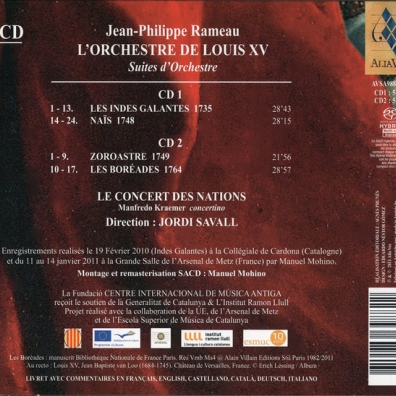 Savall Jordi (Жорди Саваль): L'Orchestre De Louis Xv: Suites From Les Indes Galantes, Nais, Zoroastre, Les Boreades