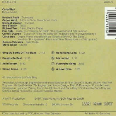 Dinner Music Carla Bley (Карла Блей): Dinner Music