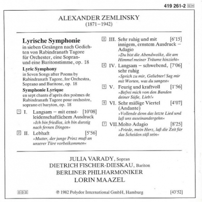 Lorin Maazel (Лорин Маазель): Zemlinsky: Lyric Symphony