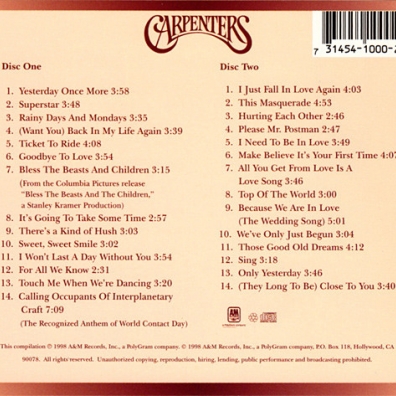 Yesterday Once More-Greatest Hits 1969-1983 The Carpenters: Yesterday Once More-Greatest Hits 1969-1983