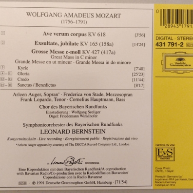 Leonard Bernstein (Леонард Бернстайн): Mozart: C-Minor Mass