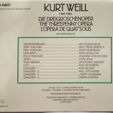 Die Dreigroschenoper Kurt Weill (Курт Вайль): Die Dreigroschenoper