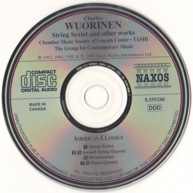 String Sextet / String Quartet No 2 Charles Wuorinen (Чарльз Вуоринен): String Sextet / String Quartet No 2