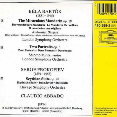 Claudio Abbado (Клаудио Аббадо): Bartok: The Miraculous Mandarin; Two Portraits Op.5