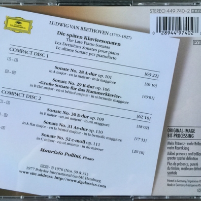 Beethoven: Late Piano Sonatas Maurizio Pollini (Маурицио Поллини): Beethoven: Late Piano Sonatas