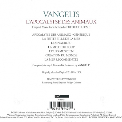L'apocalypse Des Animaux Vangelis (Вангелис): L'Apocalypse Des Animaux