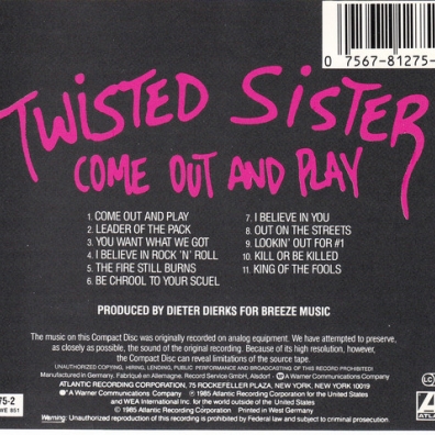 Twisted Sister (Твистед Систер): Come Out And Play