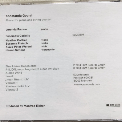 Konstantia Gourzi: Music For Piano And String Quartet Lorenda Ramou (Лоренда Раму): Konstantia Gourzi: Music For Piano And String Quartet