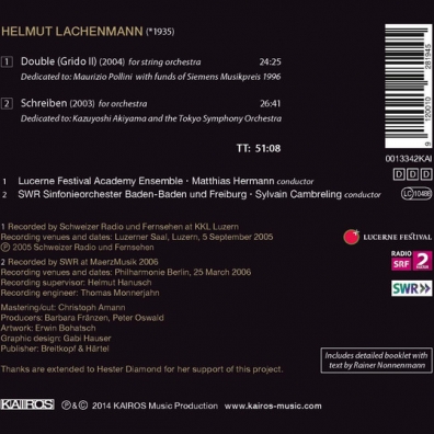 Lachenmann: Schreiben… Helmut Lachenmann (Хельмут Лахенман): Lachenmann: Schreiben…