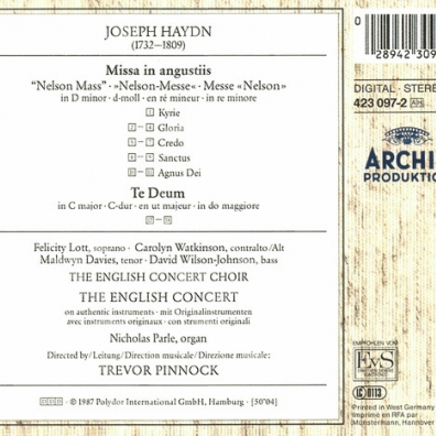 Haydn: Missa in angustiis "Nelson Mass"; Te Deum Trevor Pinnock (Тревор Пиннок): Haydn: Missa in angustiis "Nelson Mass"; Te Deum