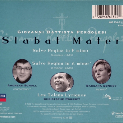 Andreas Schll (Андреас Шолль): Pergolesi: Stabat Mater; Salve Regina in F minor;