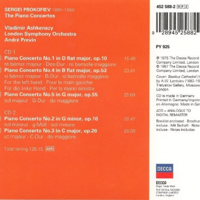Vladimir Ashkenazy (Владимир Ашкенази): Prokofiev: The Piano Concertos