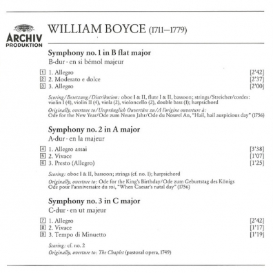 Trevor Pinnock (Тревор Пиннок): William Boyce: 8 Symphonies