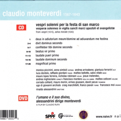 Monteverdi: Vespri Solenni Per La Festa Di San Marco (Cd+Dvd) Concerto Italiano (Концерто Итальяно): Monteverdi: Vespri Solenni Per La Festa Di San Marco (Cd+Dvd)