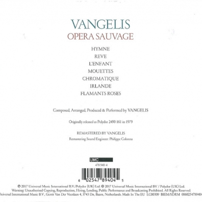 Opera Sauvage Vangelis (Вангелис): Opera Sauvage