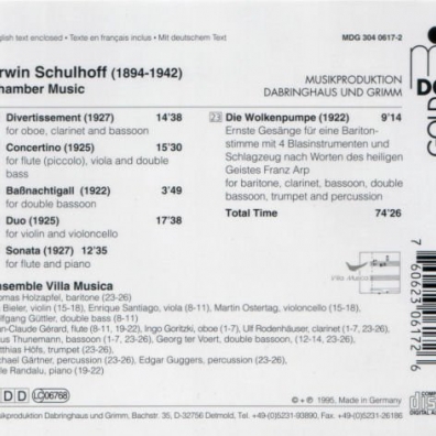 Erwin Schulhoff (Эрвин Шульгоф): Divertissement/Concertino/Flut