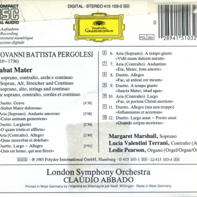 Claudio Abbado (Клаудио Аббадо): Pergolesi: Stabat Mater