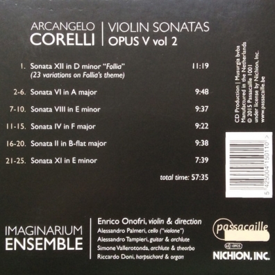 Sonaten Op. 5 Vol. 2/Enrico Onofri, Imaginarium Ensemble Arcangelo Corelli (Арканджело Корелли): Sonaten Op. 5 Vol. 2/Enrico Onofri, Imaginarium Ensemble