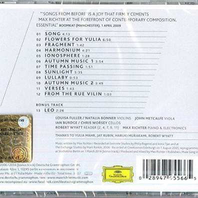 Songs From Before Max Richter (Макс Рихтер): Songs From Before