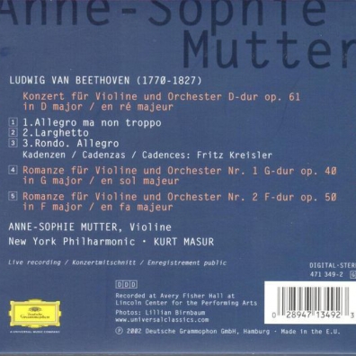Anne-Sophie Mutter (Анне-Софи Муттер): Beethoven: Violin Concerto; Romances