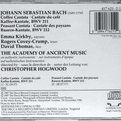 Christopher Hogwood (Кристофер Хогвуд): Bach: Coffee Cantata; Peasant Cantata